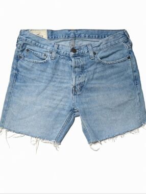 Hollister Mens Light Blue Denim Jean Cut Off Shorts Size 32